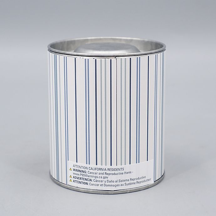 slide 2 of 2, Bee & Willow Home Silver Peony Tin Candle with Ticking Stripe Design, 11 oz