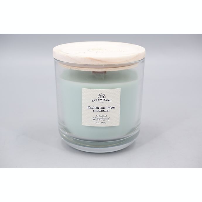 slide 3 of 3, Bee & Willow Home English Cucumber Glass Candle, 12 oz