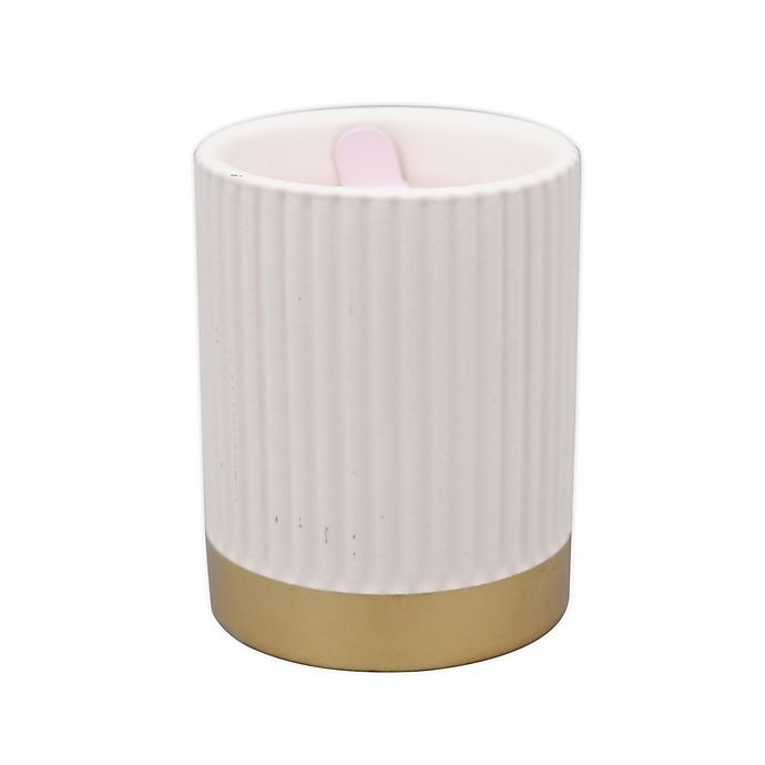 slide 1 of 1, O&O by Olivia & Oliver Neroli Fluted Metallic Band Candle - Pink, 3 oz