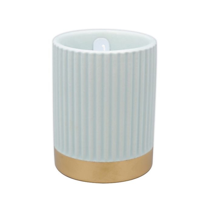 slide 1 of 1, O&O by Olivia & Oliver Fern Fluted Metallic Band Candle - Mint, 3 oz