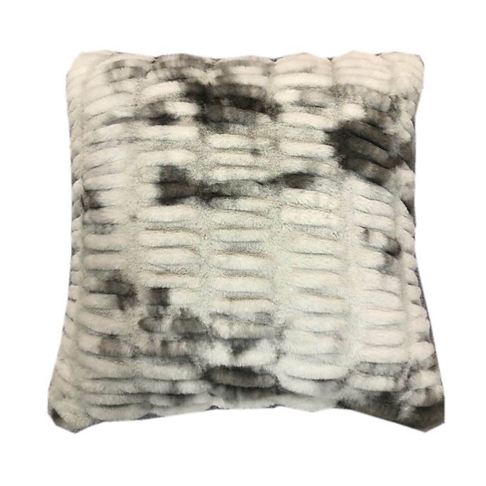 slide 2 of 2, O&O by Olivia & Oliver Saluzzo Ruched Faux Fur Square Throw Pillow - Grey, 1 ct