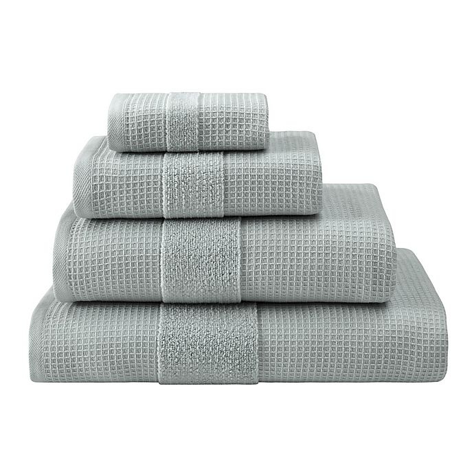 slide 2 of 2, Haven Organic Cotton Waffle & Terry Hand Towel - Sky Grey, 1 ct