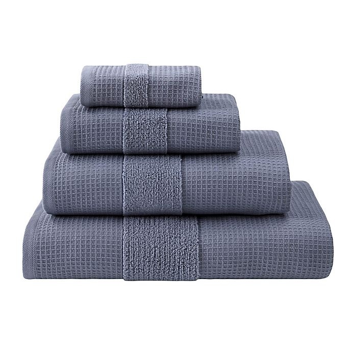 slide 2 of 2, Haven Organic Cotton Waffle & Terry Hand Towel - Folkstone Grey, 1 ct