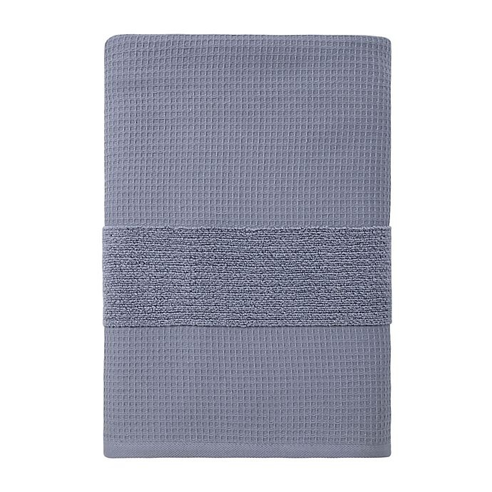 slide 1 of 2, Haven Organic Cotton Waffle & Terry Bath Sheet - Folkstone Grey, 1 ct