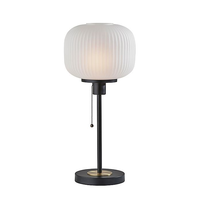 slide 1 of 9, Adesso Textured Glass Table Lamp - Black, 1 ct