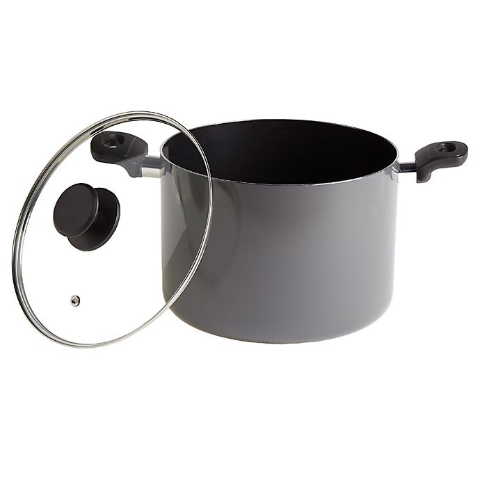 slide 2 of 4, Simply Essential Nonstick Aluminum Covered Stock Pot, 8 qt