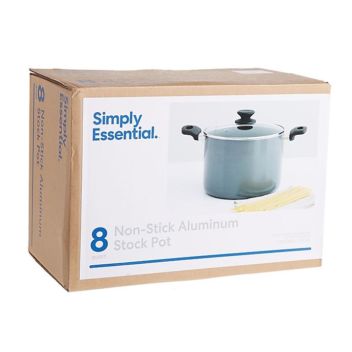 slide 4 of 4, Simply Essential Nonstick Aluminum Covered Stock Pot, 8 qt