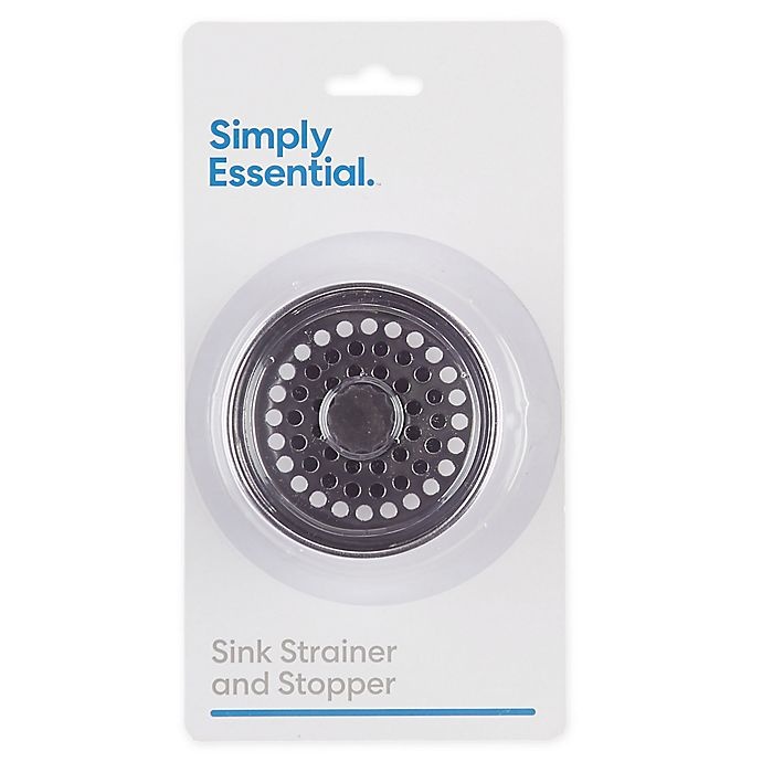 slide 3 of 4, Simply Essential Stainless Steel Sink Strainer with Stopper, 1 ct