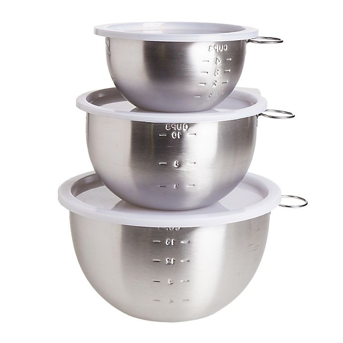 slide 3 of 6, Simply Essential Stainless Steel Mixing Bowls, 3 ct