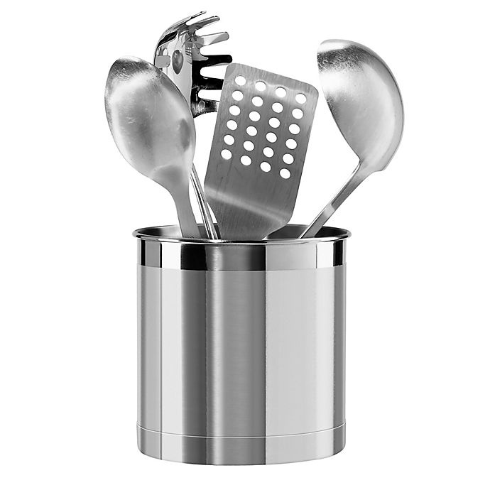 slide 4 of 5, Simply Essential Our Table Jumbo Stainless Steel Utensil Holder, 1 ct