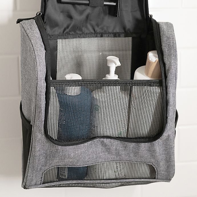 slide 3 of 4, Simply Essential Hanging Toiletry Bag - Grey, 1 ct