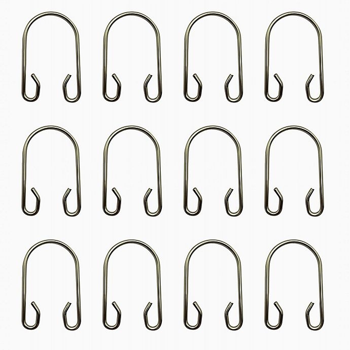 slide 2 of 2, Haven Stainless Steel Double U-Shaped Shower Hooks - Brushed Nickel, 12 ct