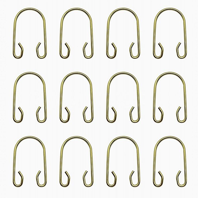 slide 2 of 2, Haven Stainless Steel Double U-Shaped Shower Hooks - Matte Gold, 12 ct