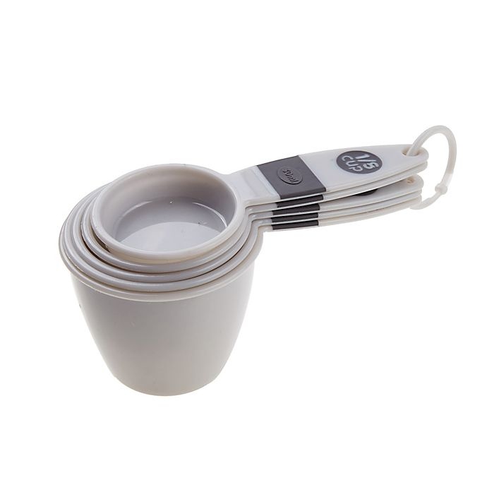 slide 2 of 2, Simply Essential Plastic Measuring Cups - Grey, 5 ct