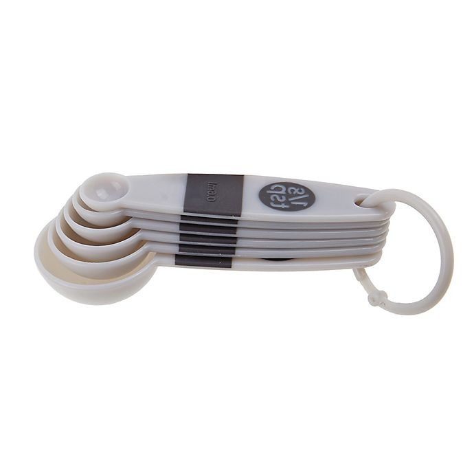 slide 3 of 3, Simply Essential Plastic Measuring Spoons - Grey, 6 ct