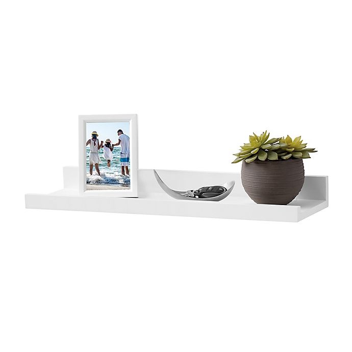 slide 2 of 2, Simply Essential Deep Ledge Wood Shelf - White, 23.75 in