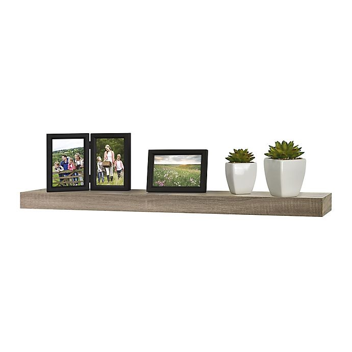 slide 2 of 2, Simply Essential Wood Shelf - Rustic Grey, 36 in