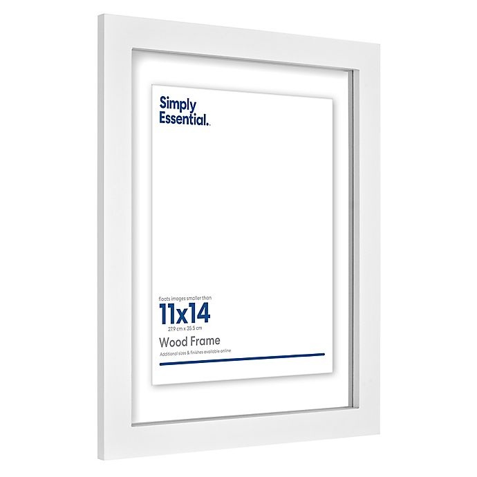 slide 2 of 2, Simply Essential Gallery Floating Wood Wall Frame - White, 11 in x 14 in