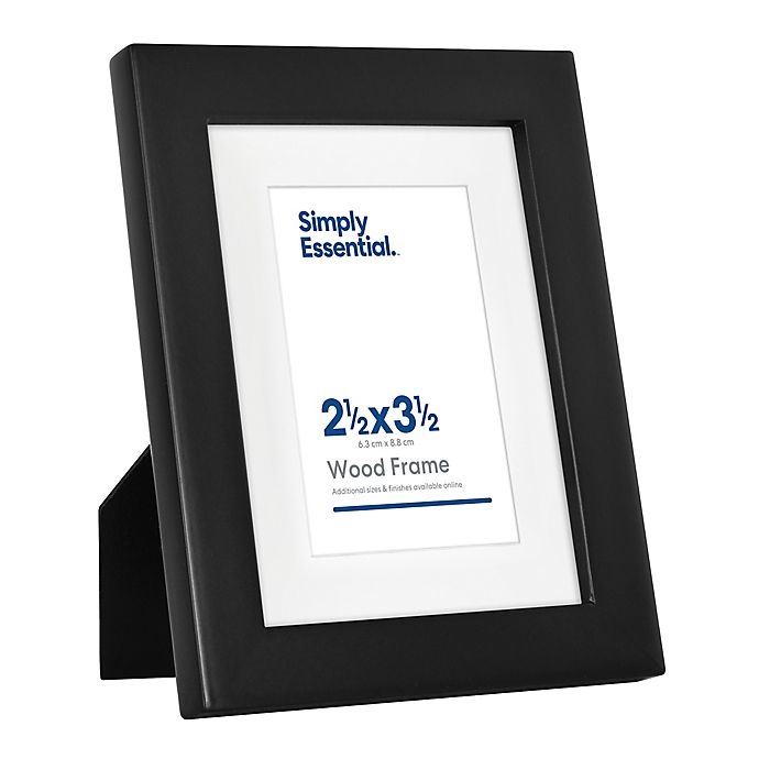 slide 2 of 2, Simply Essential Gallery Matted Wood Picture Frame - Black, 2 in x 3 in