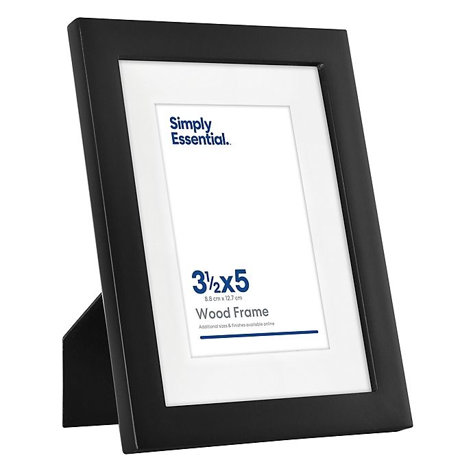 slide 2 of 2, Simply Essential Gallery Matted Wood Picture Frame - Black, 3.5 in x 5 in