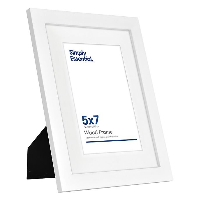 slide 2 of 2, Simply Essential Gallery Matted Wood Picture Frame - White, 5 in x 7 in