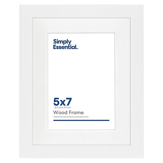 slide 1 of 2, Simply Essential Gallery Matted Wood Picture Frame - White, 5 in x 7 in