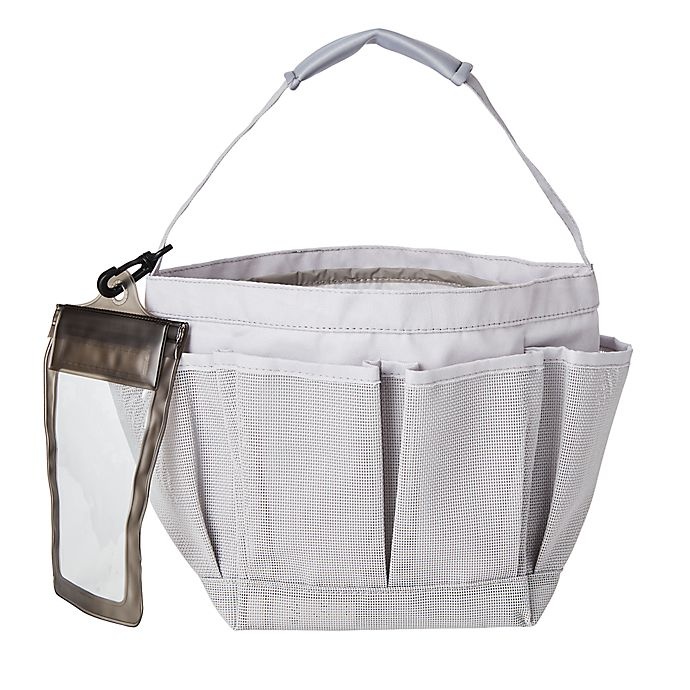 slide 1 of 2, Simply Essential Mesh Shower Tote - Grey, 1 ct