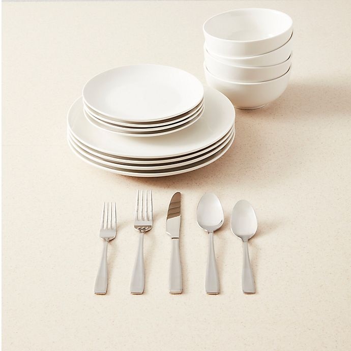 slide 3 of 3, Simply Essential Stainless Steel Mirror Flatware Set, 20 ct