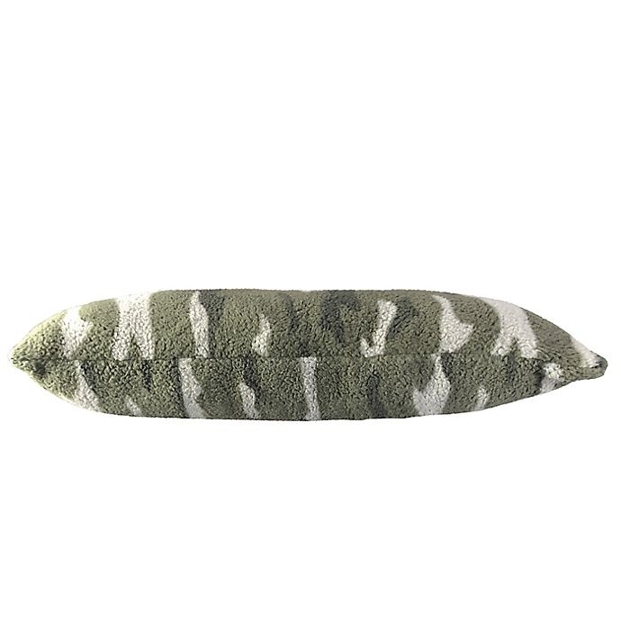 slide 2 of 2, Simply Essential Camo Sherpa Oblong Throw Pillow - Green, 1 ct