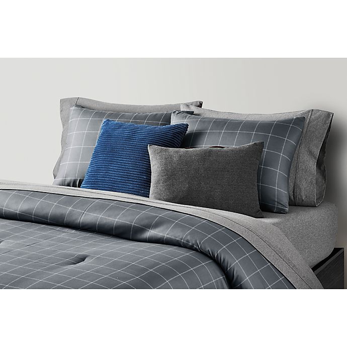 slide 3 of 3, Simply Essential Corduroy Reversible Square Throw Pillow - Navy, 1 ct