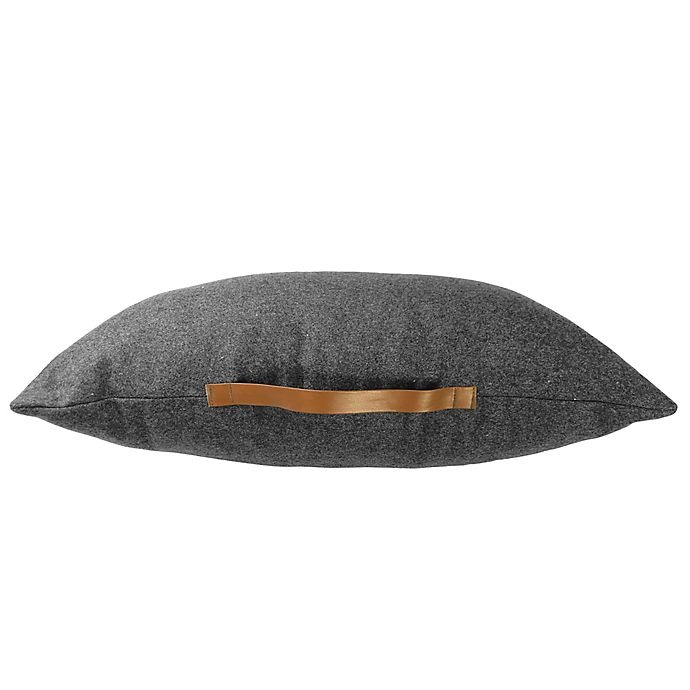 slide 2 of 6, Simply Essential Felt Oblong Throw Pillow with Faux Leather Handle - Grey, 1 ct