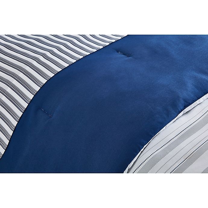 slide 3 of 3, Simply Essential Striped Twin/Twin XL Comforter Set - Blue, 6 ct