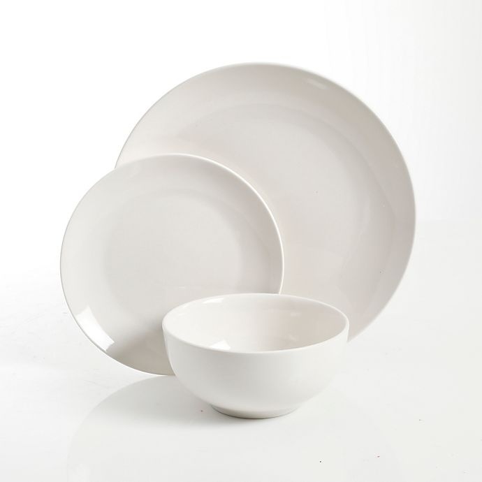 slide 2 of 2, Simply Essential Coupe Dinnerware Set - White, 12 ct