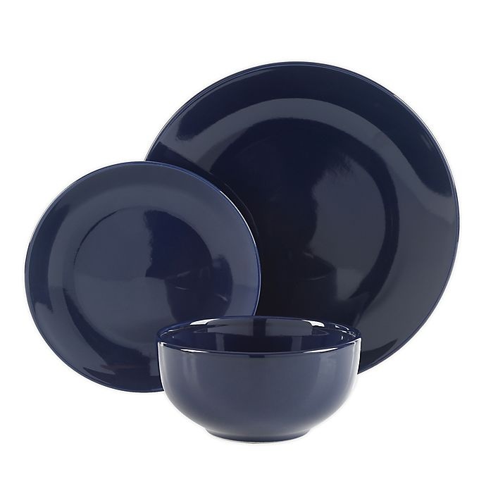 slide 2 of 2, Simply Essential Coupe Dinnerware Set - Navy, 12 ct