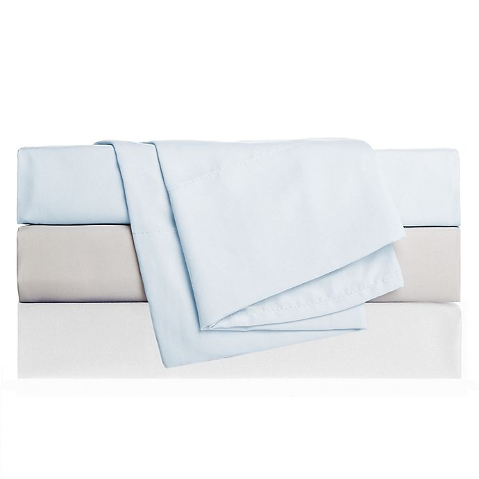 slide 2 of 2, Simply Essential Brushed Cotton Blend 225-Thread-Count Queen Sheet Set - Blue, 1 ct