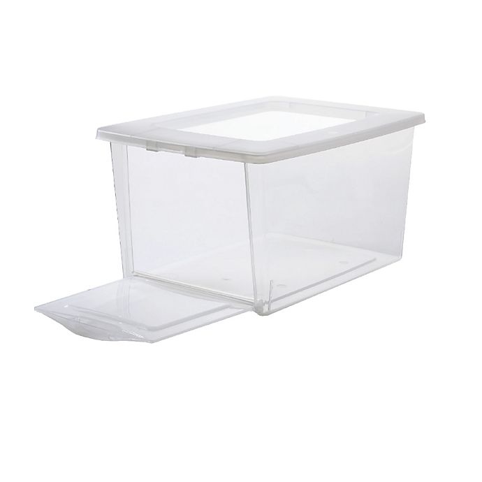 slide 1 of 1, Simply Essential Drop-Front Storage Shoe Boxes, 4 ct