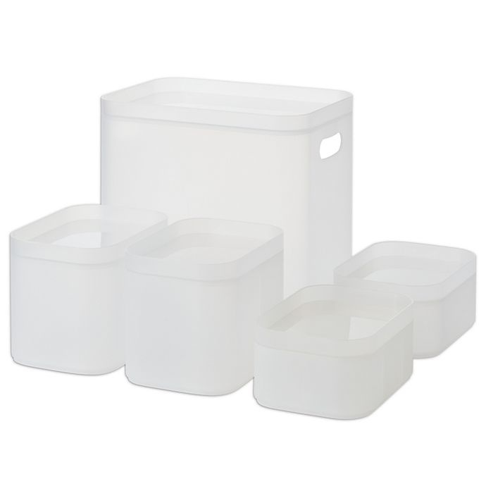 slide 3 of 3, Simply Essential Nesting Storage Bins, 5 ct