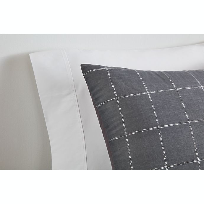 slide 2 of 3, Simply Essential Windowpane Full/Queen Comforter Set - Grey/White, 3 ct