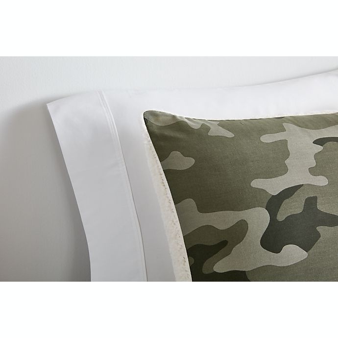 slide 2 of 3, Simply Essential Camo Sherpa Reversible Full/Queen Comforter Set - Green, 3 ct