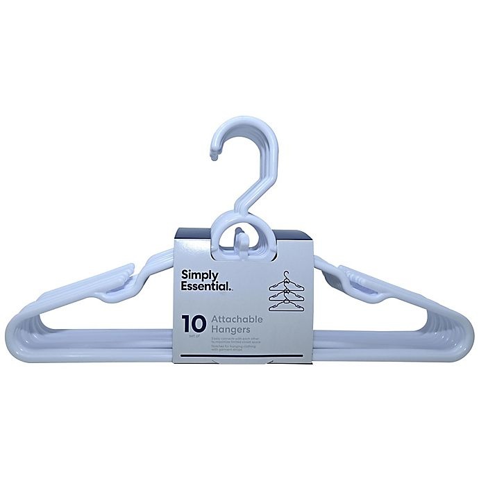 slide 2 of 3, Simply Essential Attachable Hangers - Grey, 10 ct