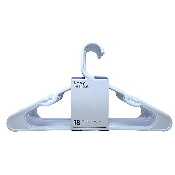 slide 2 of 3, Simply Essential Notched Hangers - White, 18 ct