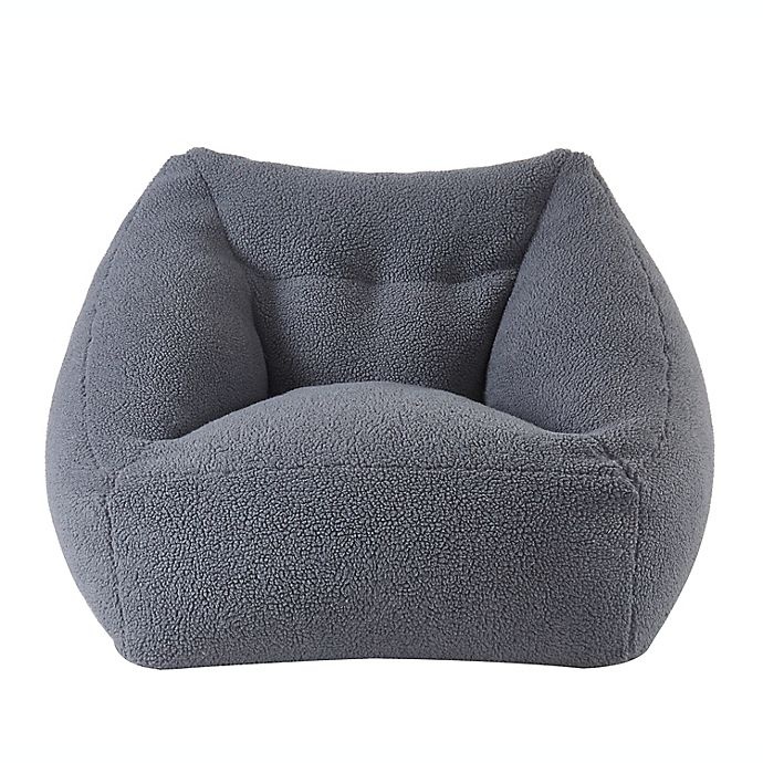 slide 2 of 3, Simply Essential Sherpa Bean Bag Chair - Grey, 1 ct