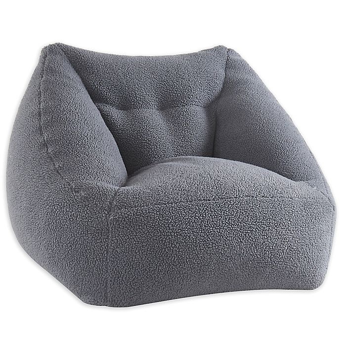 slide 3 of 3, Simply Essential Sherpa Bean Bag Chair - Grey, 1 ct