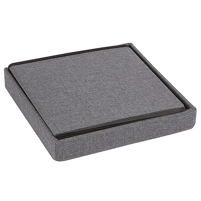 slide 4 of 5, Simply Essential Folding Storage Ottoman - Charcoal, 15 in