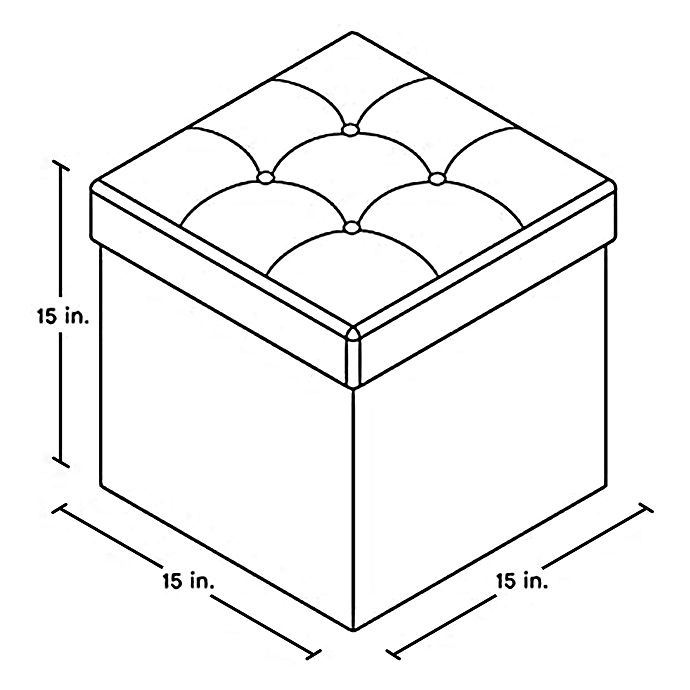 slide 5 of 5, Simply Essential Folding Storage Ottoman - Charcoal, 15 in