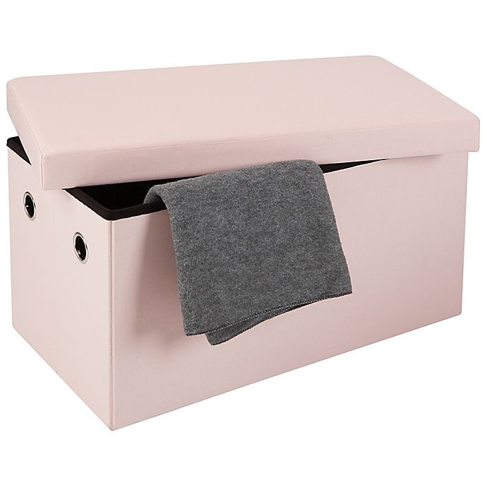 slide 3 of 3, Simply Essential Folding Storage Bench - Blush, 28 in