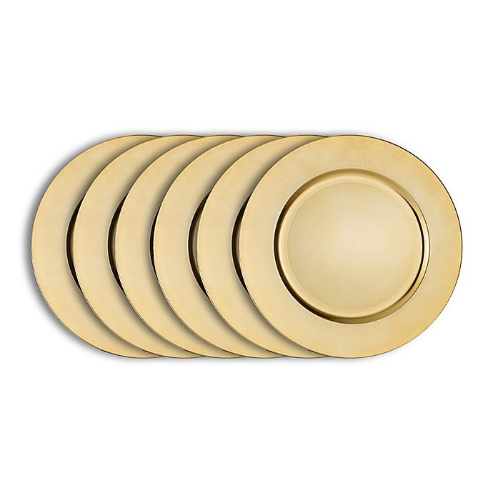 slide 2 of 2, Simply Essential Charger Plates - Gold, 6 ct