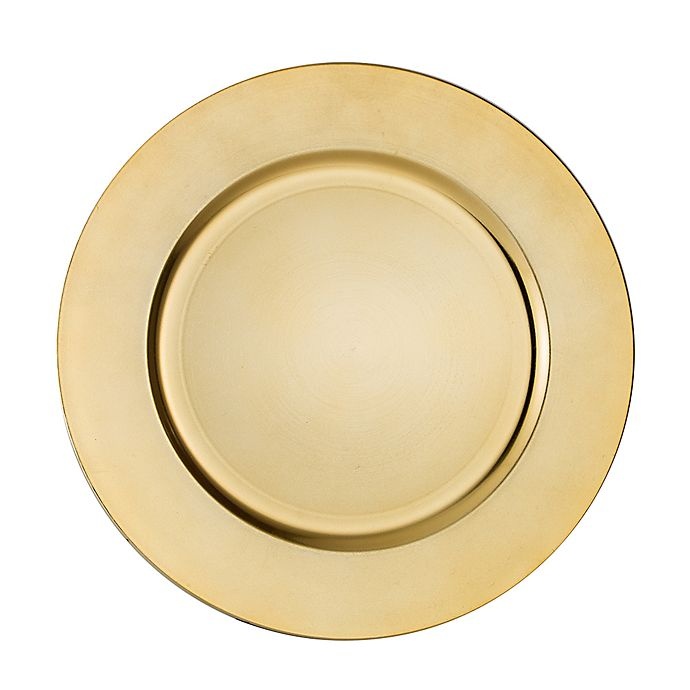 slide 1 of 2, Simply Essential Charger Plates - Gold, 6 ct