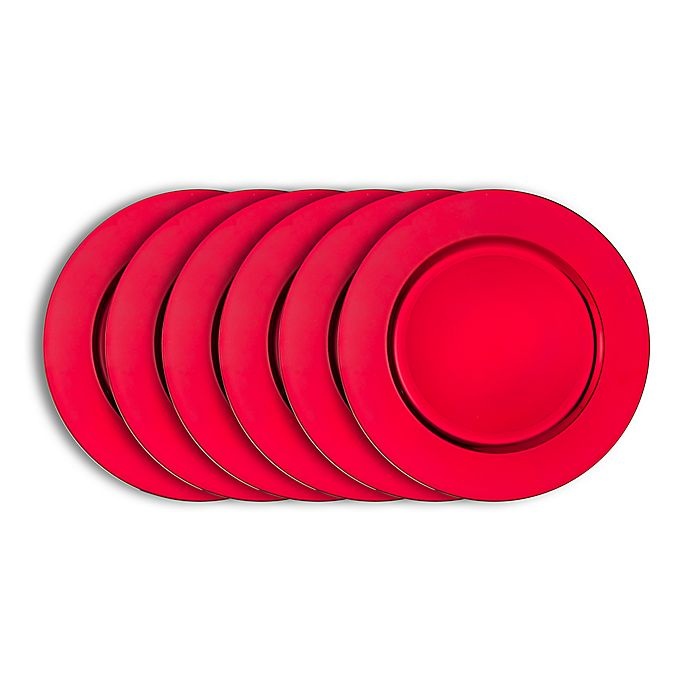 slide 2 of 2, Simply Essential Charger Plates - Red, 6 ct