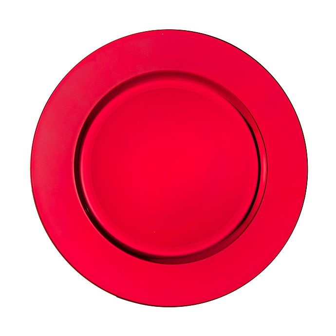 slide 1 of 2, Simply Essential Charger Plates - Red, 6 ct